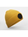 BEECHFIELD CIRCULAR FASHION PATCH BEANIE mustard/black personnalisable