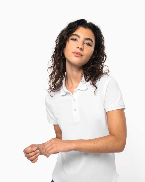 KARIBAN Piqué-Polohemd für Damen Poloshirt personalisierbar