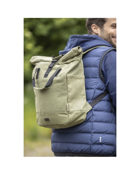 4DO Joey 15" GRS Rolltop Laptoprucksack aus recyceltem Canvas 15 L Tasche personalisierbar