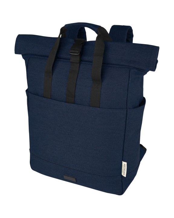 4DO Joey 15" GRS Rolltop Laptoprucksack aus recyceltem Canvas 15 L Tasche personalisierbar