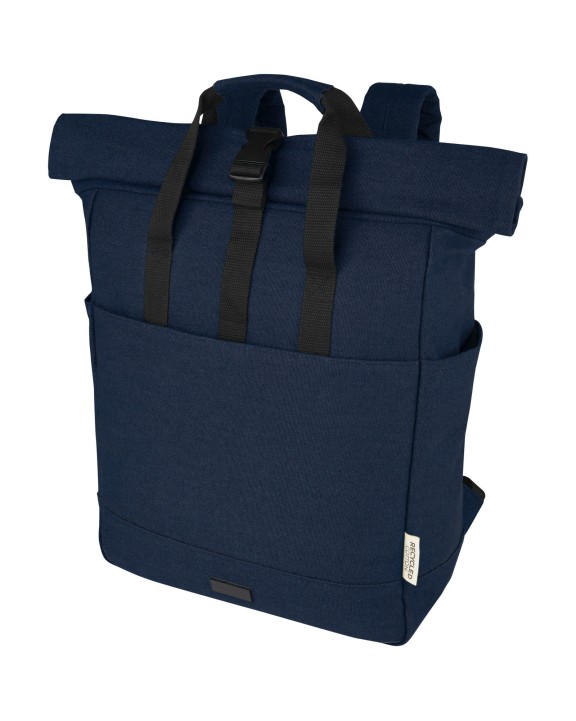4DO Joey 15" GRS Rolltop Laptoprucksack aus recyceltem Canvas 15 L Tasche personalisierbar