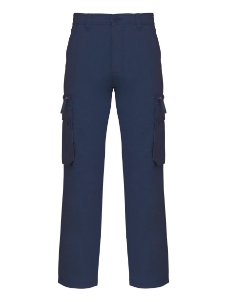 KARIBAN Pantalon multipoches homme bleu marine personnalisable