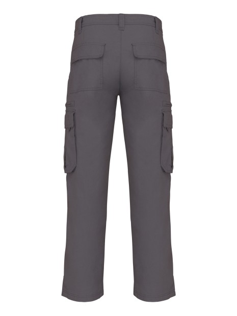 KARIBAN Pantalon multipoches homme dark grey personnalisable