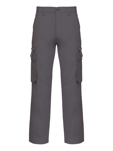 KARIBAN Pantalon multipoches homme dark grey personnalisable