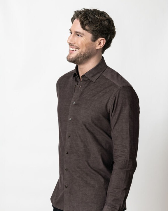 Hemd J. HARVEST & FROST Indigo Bow 134 Cord Shirt Tailored Fit M voor bedrukking &amp; borduring