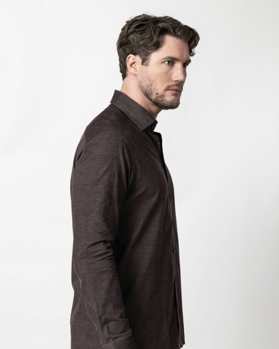 Hemd J. HARVEST & FROST Indigo Bow 134 Cord Shirt Tailored Fit M voor bedrukking &amp; borduring