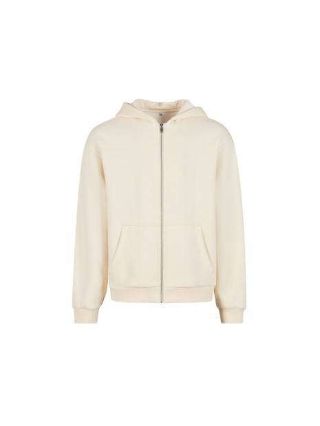 BUILD YOUR BRAND FLUFFY ZIP HOODY white sand personnalisable