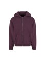 BUILD YOUR BRAND FLUFFY ZIP HOODY plum purple personnalisable