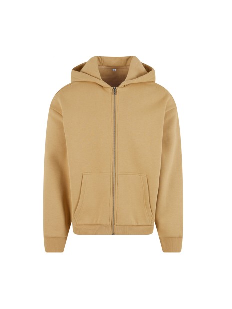 BUILD YOUR BRAND FLUFFY ZIP HOODY union beige personnalisable