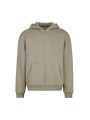 BUILD YOUR BRAND FLUFFY ZIP HOODY pale olive personnalisable