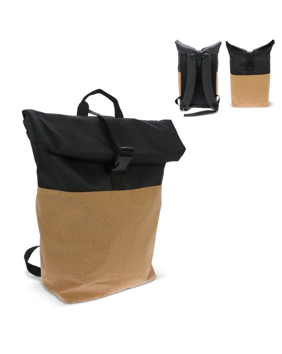 Sac & bagagerie personnalisable 4DO Sac à dos à roulettes en liège et R-PET 18L