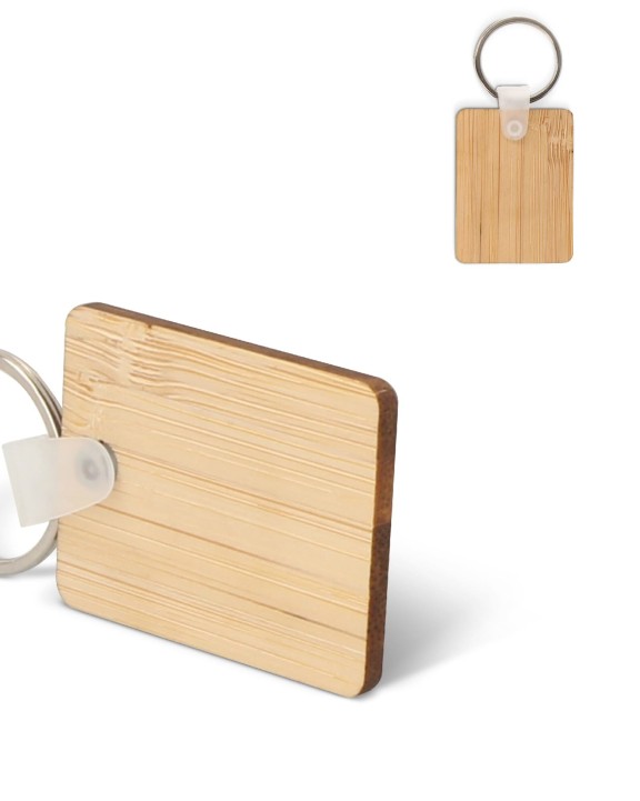Sac & bagagerie personnalisable 4DO Porte-clés Bambou rectangulaire