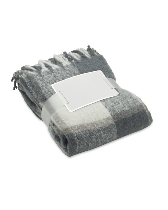 4DO Karierte Mohair-Decke Plaid personalisierbar