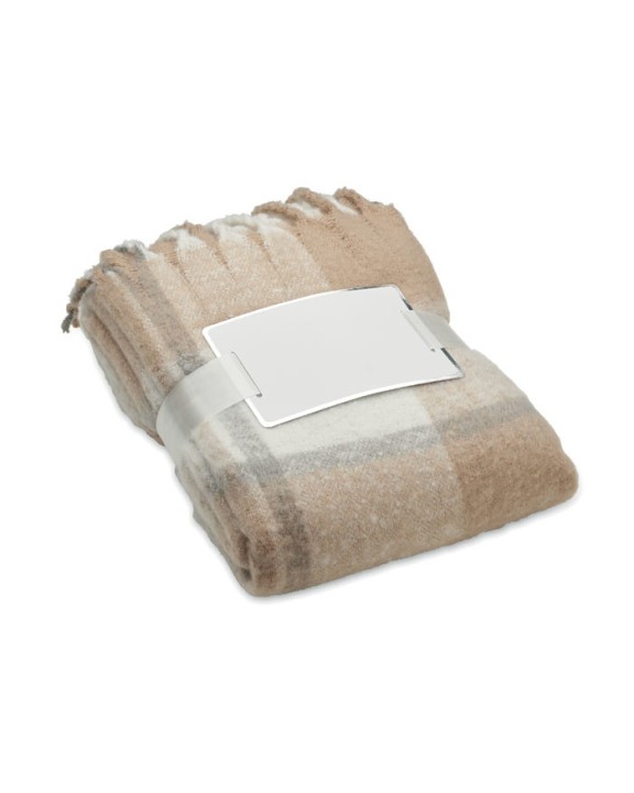 4DO Karierte Mohair-Decke Plaid personalisierbar