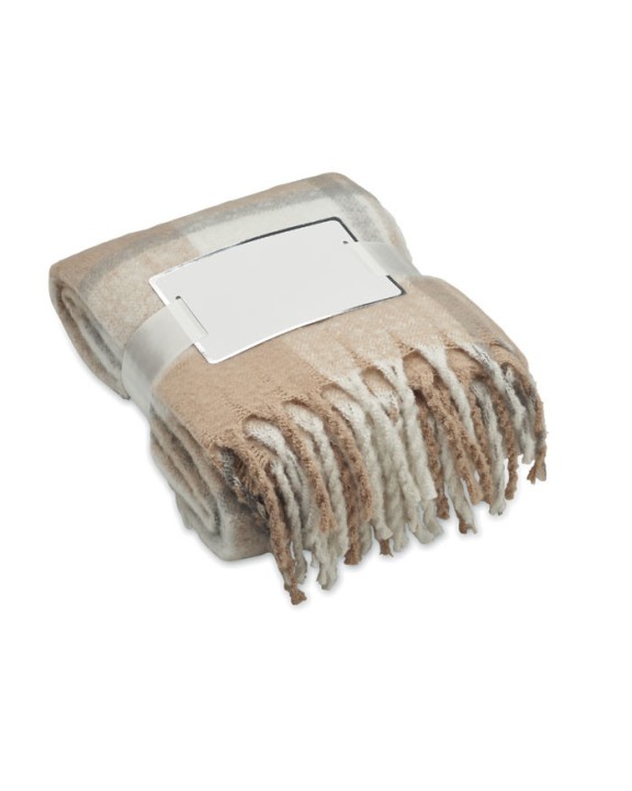 4DO Karierte Mohair-Decke Plaid personalisierbar