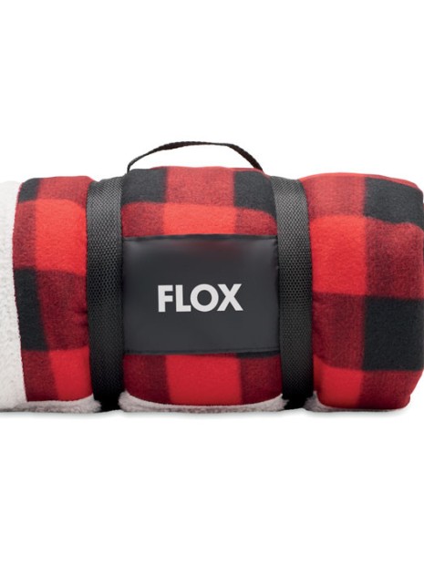 Plaids à personnaliser 4DO Couverture polaire sherpa RPET rouge