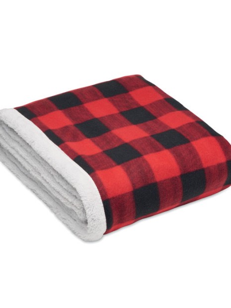 Plaids à personnaliser 4DO Couverture polaire sherpa RPET rouge
