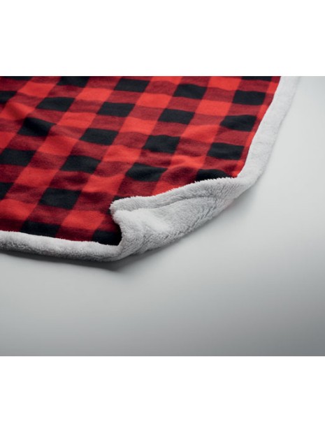Plaids à personnaliser 4DO Couverture polaire sherpa RPET rouge