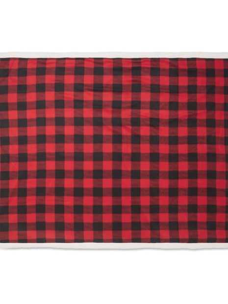 Plaids à personnaliser 4DO Couverture polaire sherpa RPET rouge