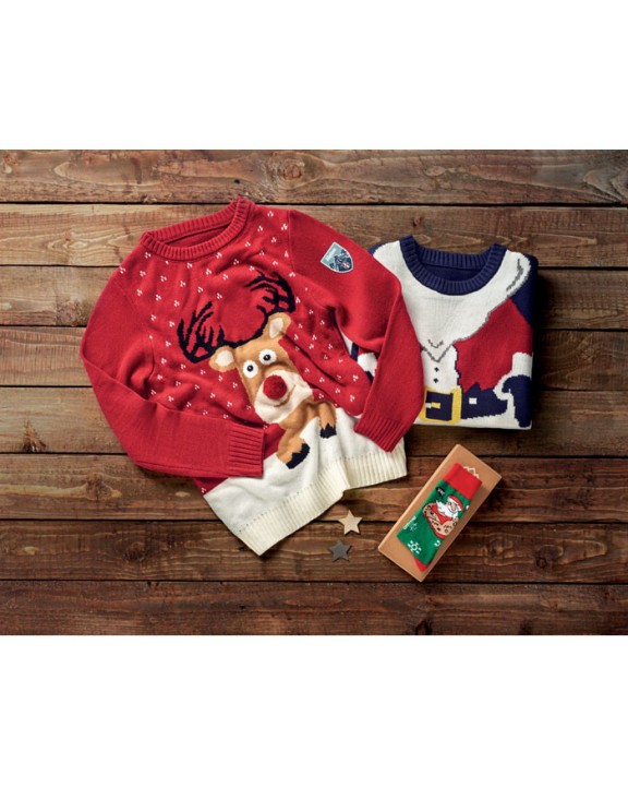 4DO Weihnachtspullover S/M Accessoire personalisierbar