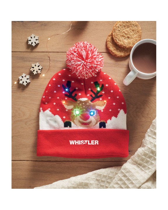 4DO Weihnachtliche Strickmütze LED Accessoire personalisierbar