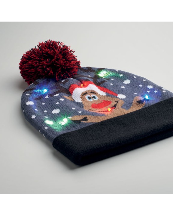 4DO Weihnachtliche Strickmütze LED Accessoire personalisierbar