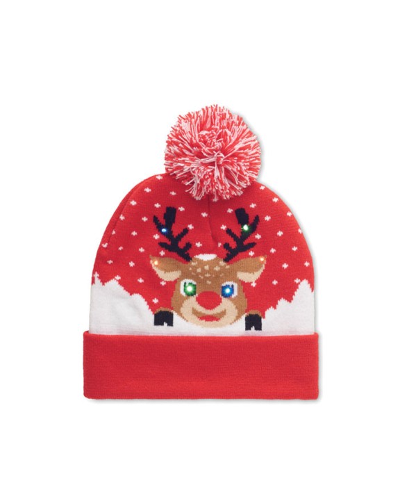 4DO Weihnachtliche Strickmütze LED Accessoire personalisierbar