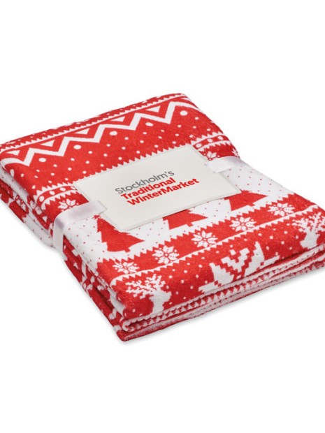 Plaids à personnaliser 4DO Couverture en RPET 190 gr/m². rouge