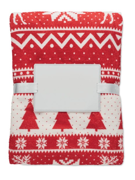 Plaids à personnaliser 4DO Couverture en RPET 190 gr/m². rouge