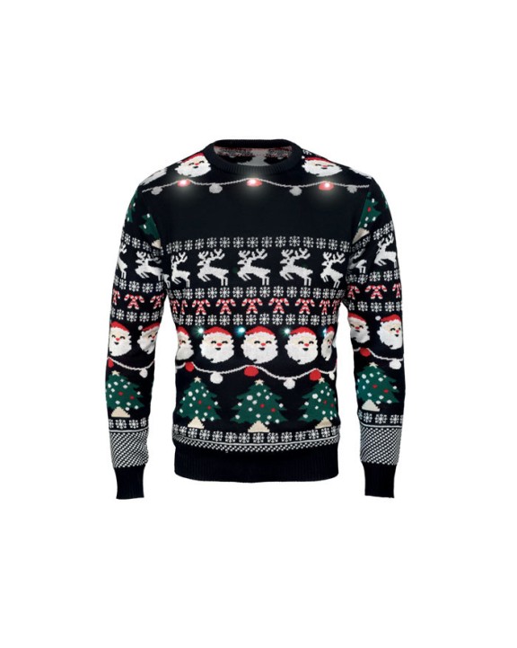 4DO Weihnachts-LED-Pullover S/M Accessoire personalisierbar
