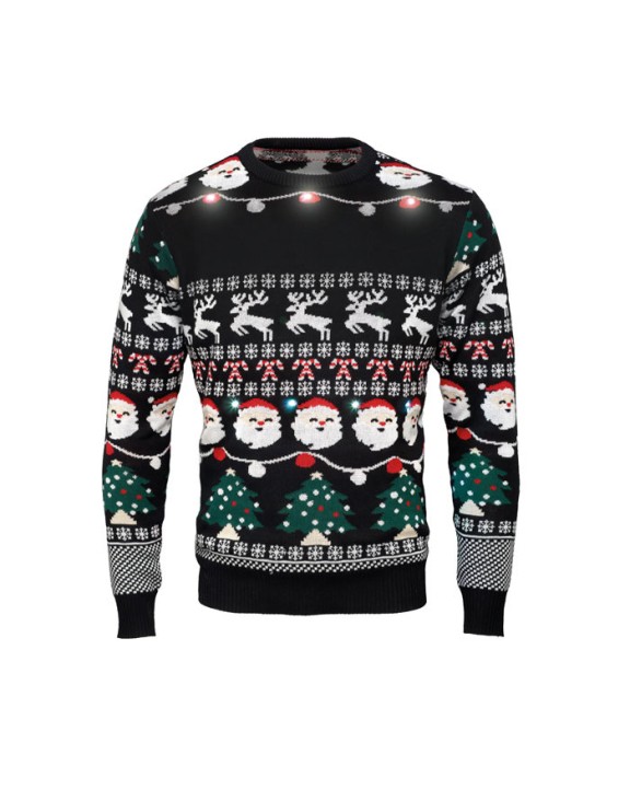 4DO Weihnachts-LED-Pullover L/XL Accessoire personalisierbar