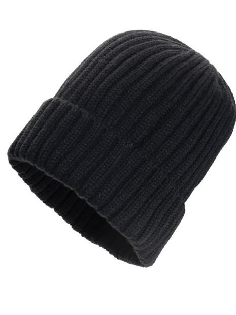 Bonnets, Écharpes & Gants à personnaliser 4DO Bonnet à double côte et revers AWARE™ Polylana® Kennedi noir
