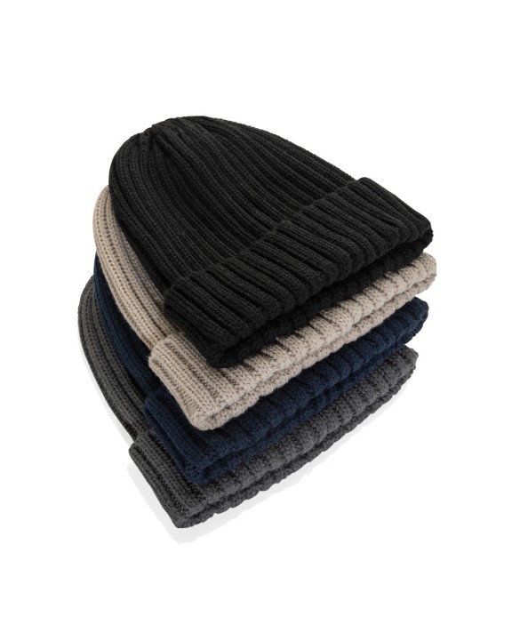 Bonnet, Écharpe & Gant personnalisable 4DO Bonnet à double côte et revers AWARE™ Polylana® Kennedi
