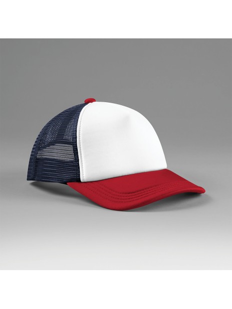 BEECHFIELD Casquette trucker 5 panneaux multicolor bleu marine/rouge personnalisable