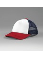 BEECHFIELD Casquette trucker 5 panneaux multicolor bleu marine/rouge personnalisable