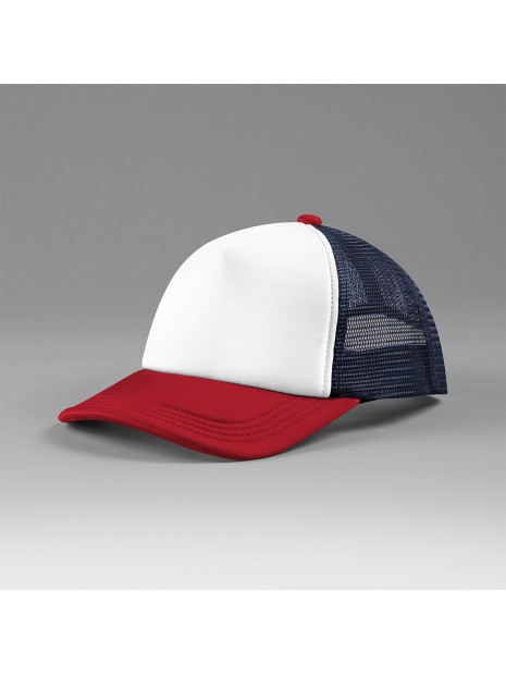 BEECHFIELD Casquette trucker 5 panneaux multicolor bleu marine/rouge personnalisable