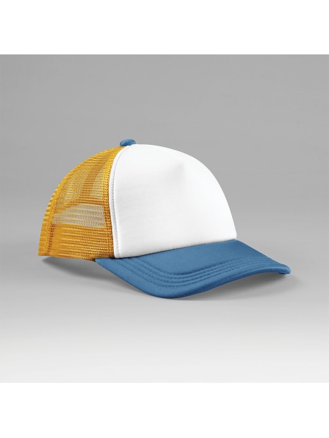 BEECHFIELD Casquette trucker 5 panneaux multicolor sunflower/heritage blue personnalisable
