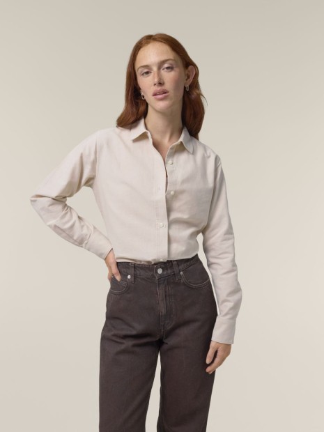 Chemises à personnaliser STANLEY/STELLA Stella Oxford Shirt Beige Oxford
