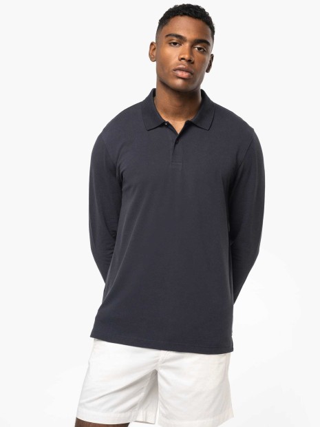 Polos à personnaliser KARIBAN Polo piqué manches longues Bio180 homme 