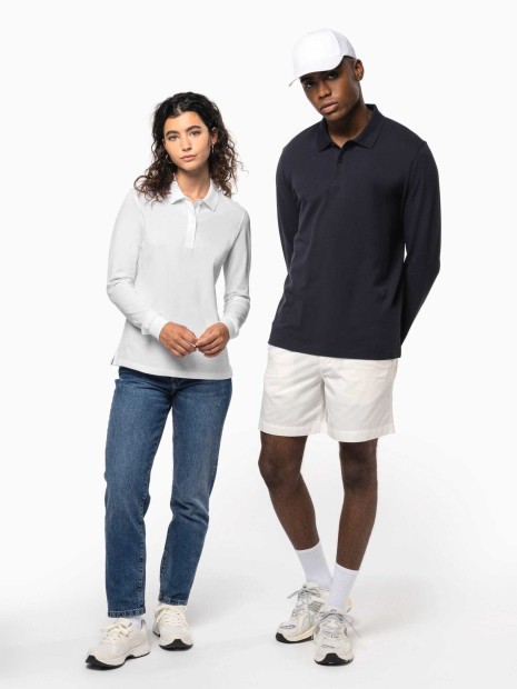 Polos à personnaliser KARIBAN Polo piqué manches longues Bio180 homme 