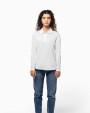 KARIBAN Damen Piqué-Polohemd lange Ärmel Bio180 Hemd personalisierbar