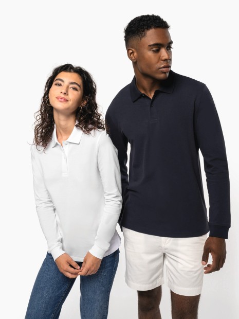 Chemises à personnaliser KARIBAN Polo piqué manches longues Bio180 femme 