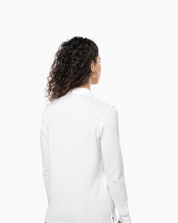 KARIBAN Damen Piqué-Polohemd lange Ärmel Bio180 Hemd personalisierbar