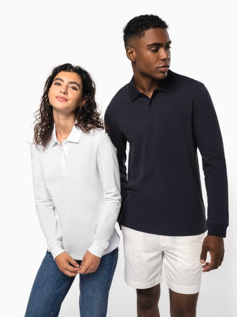 Chemises à personnaliser KARIBAN Polo piqué manches longues Bio180 femme 
