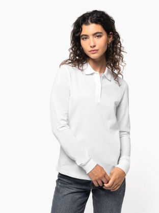 Polo piqué manches longues Bio180 femme