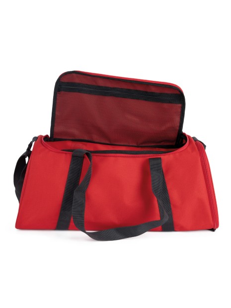 KIMOOD Sac de sport avec compartiment pour chaussures rouge/gris foncé personnalisable