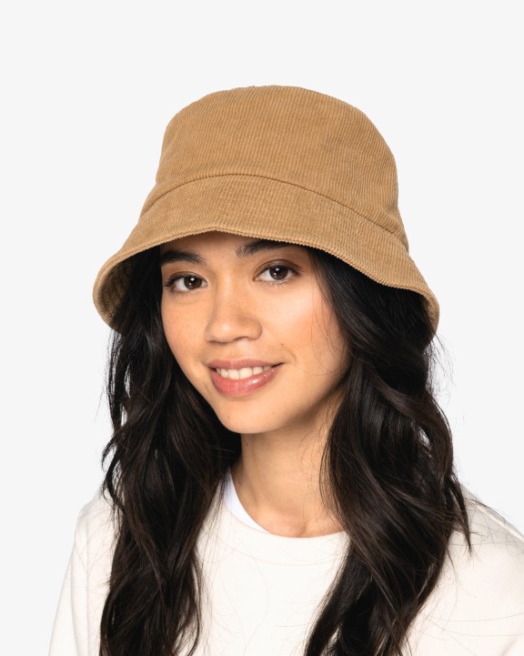 Bucket hat NATIVE SPIRIT Ecologische uniseks hoed in ribfluweel voor bedrukking &amp; borduring