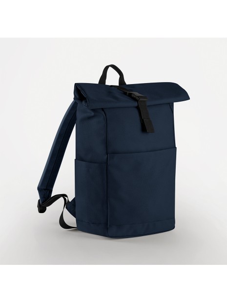 BAG BASE Sac à dos Roll Top recyclé bleu marine personnalisable