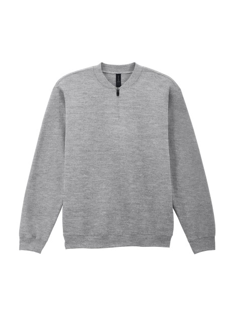 GILDAN Sweat-shirt en molleton 1/4 zip gris sport personnalisable