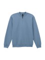 GILDAN Sweat-shirt en molleton 1/4 zip bleu pierre personnalisable